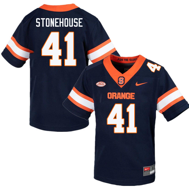 Men-Youth #41 Jack Stonehouse Syracuse Orange 2023 College Football Jerseys Stitched Sale-Navy